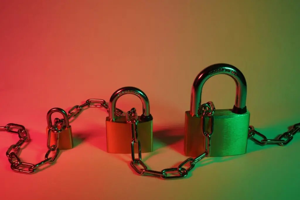 locks with chain running through them
